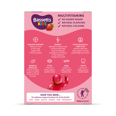 Image 2 for Bassetts Kids Multivitamins 3-6 Strawberry 60 Gummies