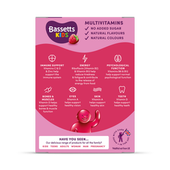 Image 2 for Bassetts Kids Multivitamins 7-11 Raspberry 30 Gummies