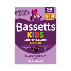 Image 1 for Bassetts Kids Multivitamins 3-6 Omega-3 Blackcurrant 30 Gummies