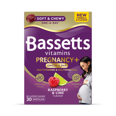 Image 1 for Bassetts Pregnancy+ Omega-3 DHA Multivitamins & Multiminerals Raspberry & Lime 30 Gummies