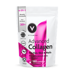 Image 1 for Vitamini Hydrolysed Marine Collagen with Vitamin C & Hyaluronic Acid 180 Capsules