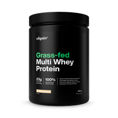 Image 1 for Grass-Fed Multi Whey Protein White Chocolate 900 g| 3 Protein Sources for Extended Release | Digestive Enzyme Complex | Natural Stevia Sweetened Shake | Low Sugar & Fat | 23g Protein