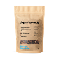 Image 1 for Granola (400 g) Coconut with Chocolate – Crunchy Clusters, Gluten-Free Baked Muesli with Dark Chocolate Chips, Almonds and Pecans, Natural Plant-Based Breakfast Cereal and Healthy Snack