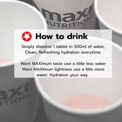 Image 5 for MaxiNutrition Hydration tabs, Watermelon, Zero Sugar 6 x 10 Tablets (6 Pack)