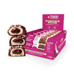 Image 1 for MaxiNutrition Creamy Core Protein Bar - Snack - Fat-Free, Low in Sugar - 13g Protein - Dark Chocolate Coconut 12 x 45g