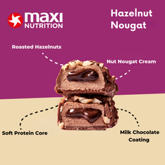 Image 2 for MaxiNutrition Creamy Core Protein Bar - 13g Protein Snack - Hazelnut Nougat, 201 kcal per Serving, 12 x 45g