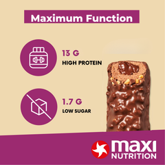 Image 3 for MaxiNutrition Creamy Core Protein Bar - 13g Protein Snack - Hazelnut Nougat, 201 kcal per Serving, 12 x 45g