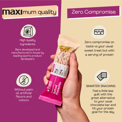 Image 4 for MaxiNutrition Creamy Core Protein Bar - 13g Protein Snack - Hazelnut Nougat, 201 kcal per Serving, 12 x 45g