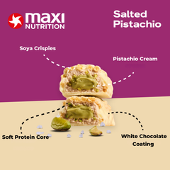 Image 2 for MaxiNutrition Creamy Core Protein Bar - 16g Protein Snack - Salted Pistachio, 193 kcal per Serving, 12 x 45g