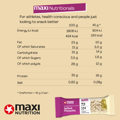 Image 4 for MaxiNutrition Creamy Core Protein Bar - 16g Protein Snack - Salted Pistachio, 193 kcal per Serving, 12 x 45g