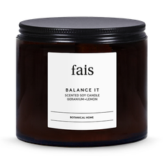 Image 1 for Balance It Scented Soy Candle with Geranium & Lemon – Natural Home Fragrance – 440g