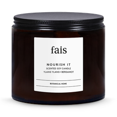 Image 1 for Nourish It Scented Soy Candle with Ylang Ylang & Bergamot – Natural Home Fragrance – 440g