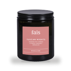 Image 1 for Tuscan Nights Scented Soy Candle with Cypress, Orange & Geranium – Natural Home Fragrance – 154g
