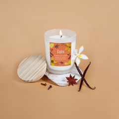 Image 3 for Vanilla Chai Scented Soy Candle with Vanilla, Cinnamon, Anis, Ginger & Clove – Home Fragrance – 154g