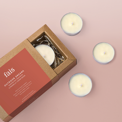 Image 2 for Outdoor Dreams Tealights Set of 4 Citronella + Cedar Wood