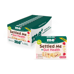 Image 1 for Settled Me + Gut Health White Choc & Raspberry 12 packs x 5 bars