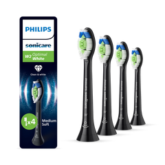 Image 1 for Sonicare Optimal White 4 pack Black brush heads