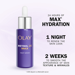 Image 5 for Retinol 24 MAX Night Serum for Face. Anti Ageing Renewal Skincare, 40ml
