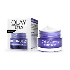 Image 1 for Retinol 24 Night Eye Cream, Anti Ageing Skincare for Dark Circles: Smooth, Renew, 15ml