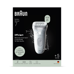Image 3 for Braun Silk·épil 7, Wet & Dry Epilator for Lasting Smooth Skin, 7-060, Silver