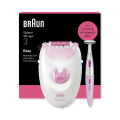 Image 4 for Braun Silk·épil 3, Corded Epilator, Lasting Smooth Skin, 3-202, Pink