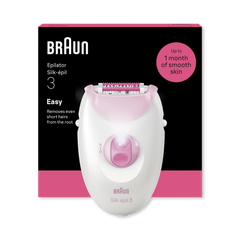 Image 4 for Braun Silk·épil 3, Corded Epilator, Lasting Smooth Skin, 3-000, Pink