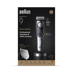 Image 1 for Braun Beard Trimmer Series 9, +12 Barbering Tools, 52 Lengths, ProBlade, BT9560, Chrome
