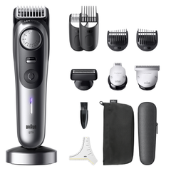 Image 2 for Braun Beard Trimmer Series 9, +12 Barbering Tools, 52 Lengths, ProBlade, BT9560, Chrome