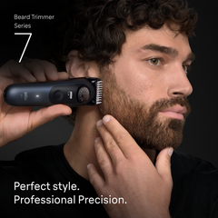 Image 2 for Braun Beard Trimmer Series 7, +10 Barbering Tools, 40 Lengths, ProBlade, BT7540, Blue