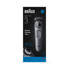 Image 1 for Braun Beard Trimmer Series 3, +5 Styling Tools, 40 Lengths, Sharp Blade, BT3560, Grey