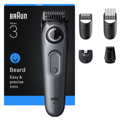 Image 3 for Braun Beard Trimmer Series 3, +5 Styling Tools, 40 Lengths, Sharp Blade, BT3560, Grey