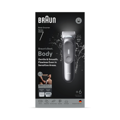 Image 2 for Braun Body Groomer Series 7, +6 Grooming Tools, Trim & Shave, Waterproof, BG7550, Grey