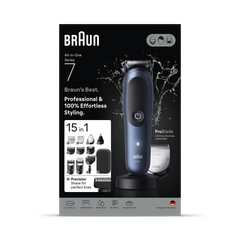 Image 1 for Braun All-in-One Series 7, 15in1 Grooming Kit, ProBlade, AutoSense, AIO7580, Blue