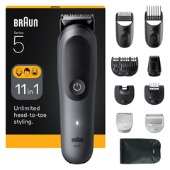 Image 2 for Braun All-in-One Kit Series 5, 11in1 Grooming, Sharp Blade, Body Trim, AIO5560, Grey