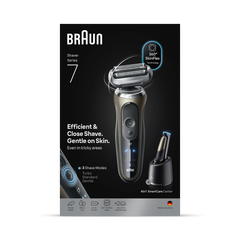 Image 1 for Braun Electric Shaver, Series 7, With SmartCare Center, EasyClick Attachments, 72-C7650cc, Gold