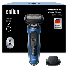 Image 2 for Braun Series 6 Electric Shaver, +1 Attachment, 62-B1200S, Blue