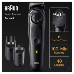 Image 4 for Braun Beard Trimmer Series 5, +5 Styling Tools, 20 Lengths, Sharp Blade, BT5430, Black