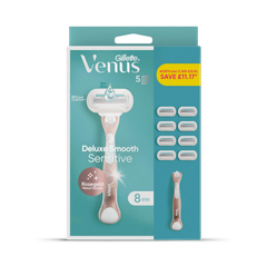 Image 1 for Deluxe Smooth Sensitive Rose Gold Handle + 8 Blades