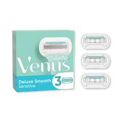 Image 2 for Gillette Venus Deluxe Smooth Sensitive Women's Razor Blade Refills, Pack of 3, 5 blades for a longer-lasting smooth shave