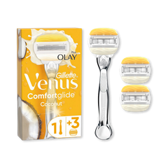 Image 2 for Gillette Venus Comfortglide Coconut plus Olay Women's Razor - 3 Blades, 5 blades for a smooth, close shave that lasts
