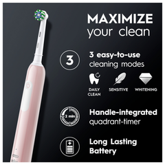 Image 5 for Oral-B Pro Series 1 680 Pink Electric Toothbrush, Designed By Braun