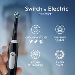 Image 4 for Oral-B Pro Series 1 Black Electric Toothbrush, Designed By Braun