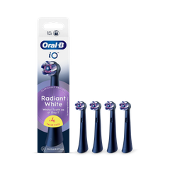 Image 1 for Oral-B iO Series Radiant White Black, Original Brush Heads for Teeth Whitening, 4