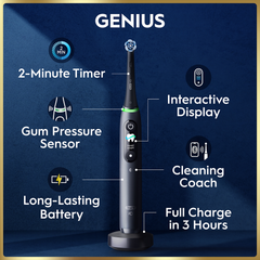 Image 4 for Oral-B iO 9 Electric Toothbrush, Black, 1 Brush Head, Charging Travel Case, Gift Edition