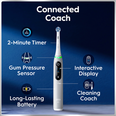 Image 5 for Oral-B iO 6 Electric Toothbrush, Grey, 1 Brush Head, Premium Travel Case