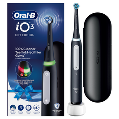 Image 2 for Oral-B iO 3 Electric Toothbrush, Black, 1 Brush Head, Travel Case