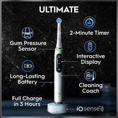 Image 5 for Oral-B iO 10 Electric Toothbrush, White, 1 Brush Head, Charging Travel Case
