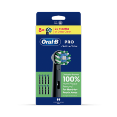 Image 1 for Oral-B Pro Cross Action Black Toothbrush Heads, 8 Counts