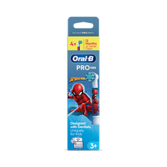 Image 2 for Oral-B PRO Kids Toothbrush Head, Featuring Marvel Spiderman for Ages 3+, Pack of 4