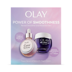 Image 1 for Smooth & Renew Gift Set: Super Serum 30ml + Retinol 24 Night Face Moisturiser 50ml